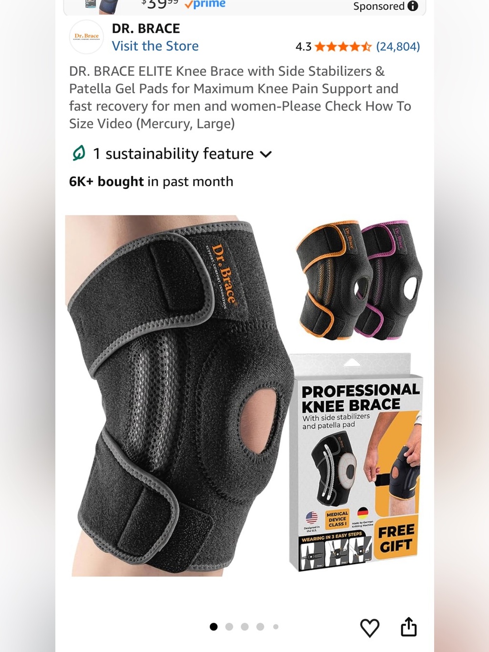 New in box knee brace